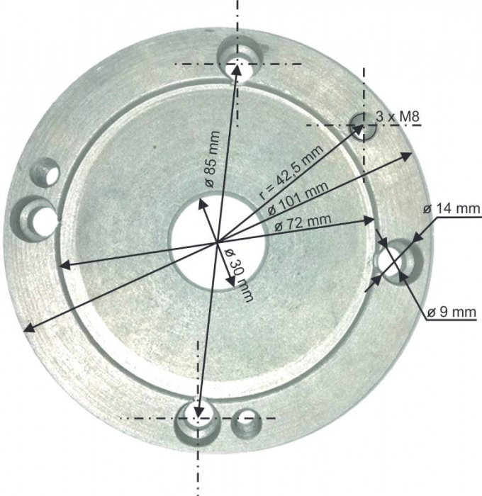 PROMA Příruba pod sklíčidlo SPA-500P SPA-500