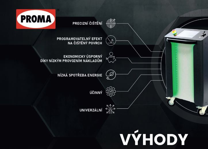 PROMA LCS-100PPU průmyslový laser pulzní pro čištění povrchů 100W
